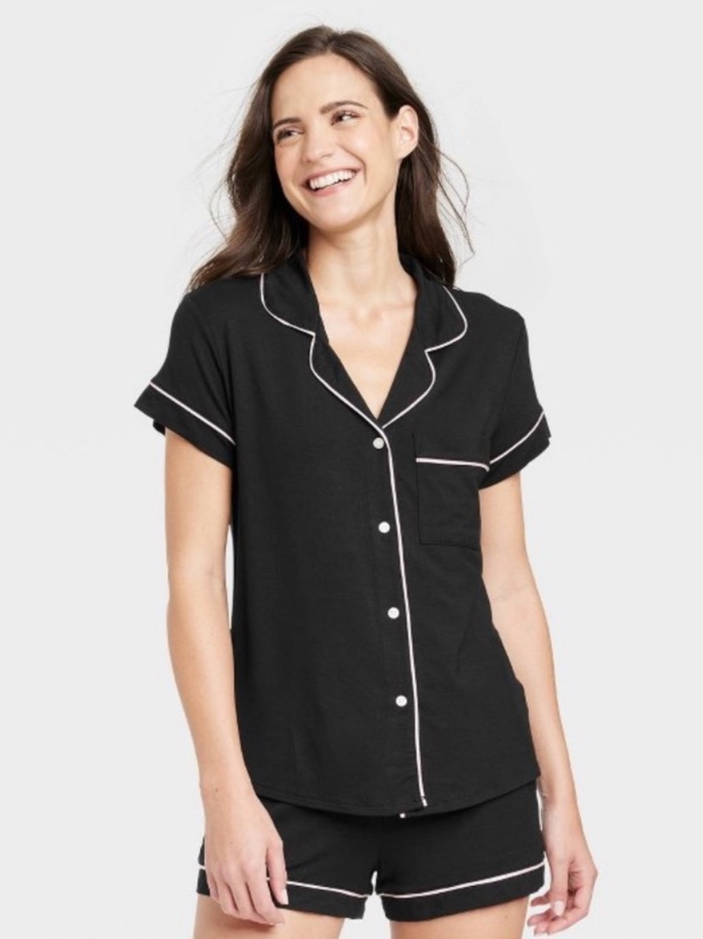 Stars Above Black Pajama Short Set Small